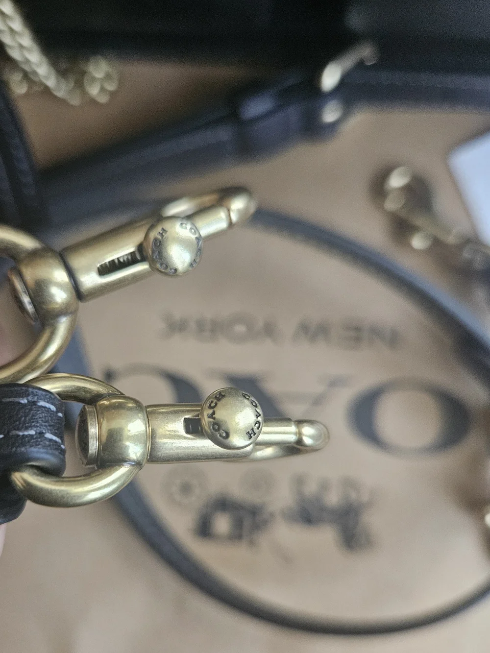 NWOT Coach Twin Turnlock Waverly Bag Brass/Black CDZ20 W/ 3 Detachable Straps